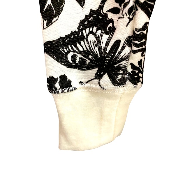 NWT Peace & Love Motif Zip Hoodie Floral Butterfly Sz S - Picture 5 of 9